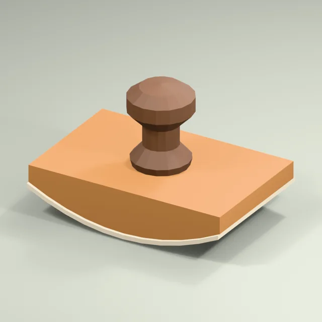 Curved rocking ink blotter with wooden grip and paper sole