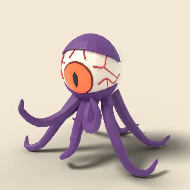 Floating eyeball with tentacles