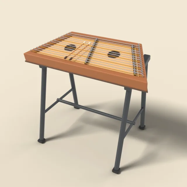 Hammered dulcimer on stand