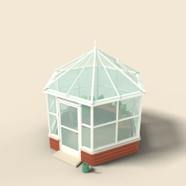Hexagonal glass greenhouse
