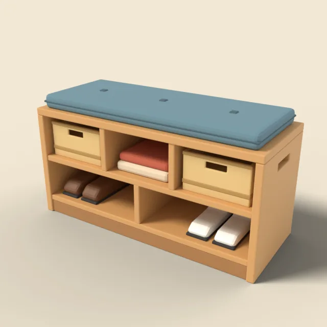 Entryway bench with cubbies