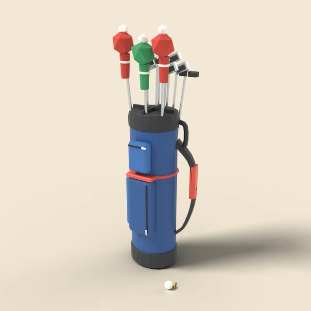 Golf bag with clubs