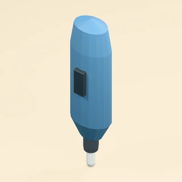 Motorized drafting eraser with replaceable rubber tip and side switch