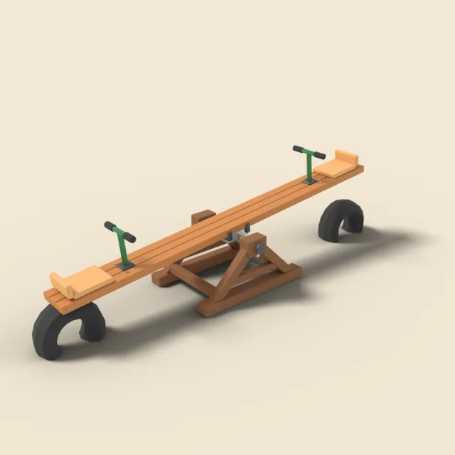 Wooden seesaw