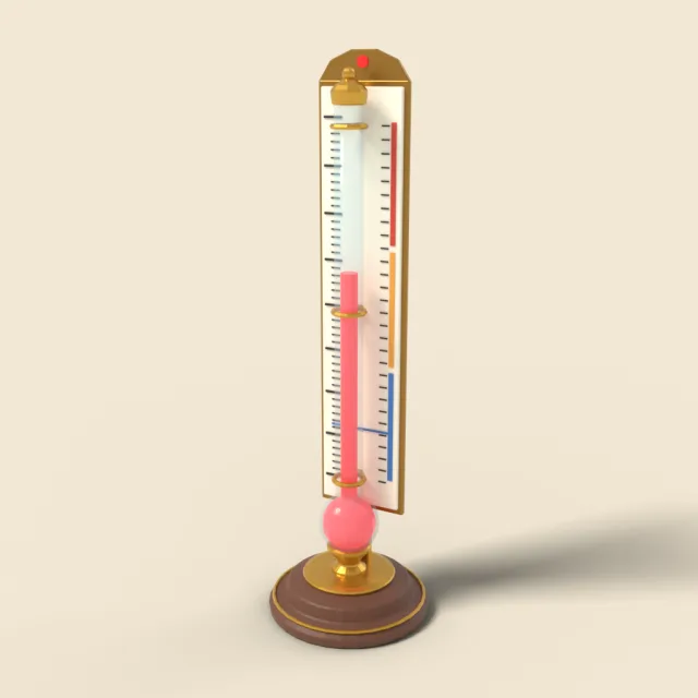Giant glass thermometer on base