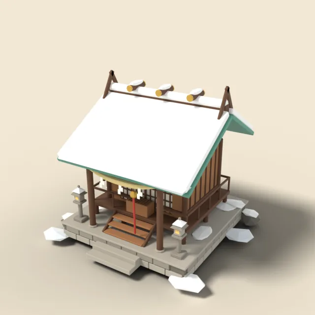 Snowy mountain shrine