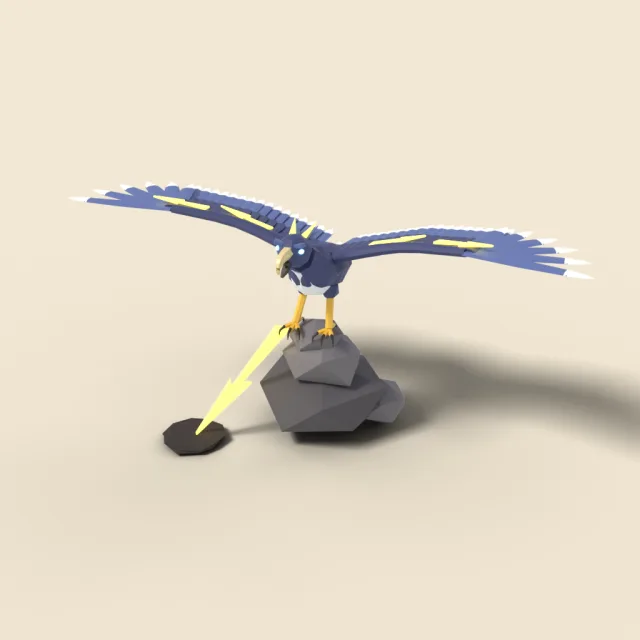 Thunderbird with spread wings
