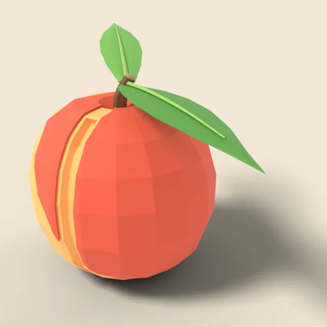 Peach with leaf