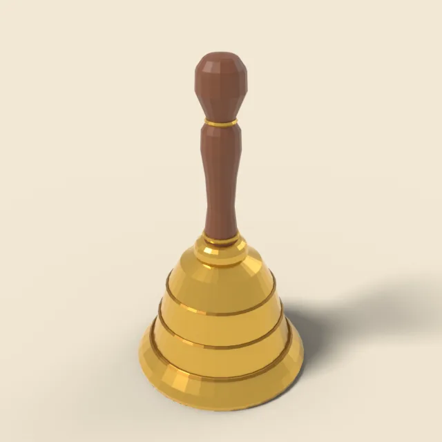 Handbell with wooden handle