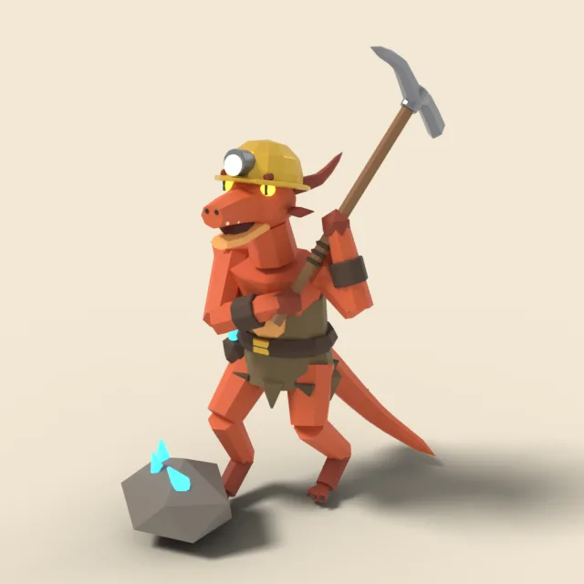Kobold miner with pickaxe