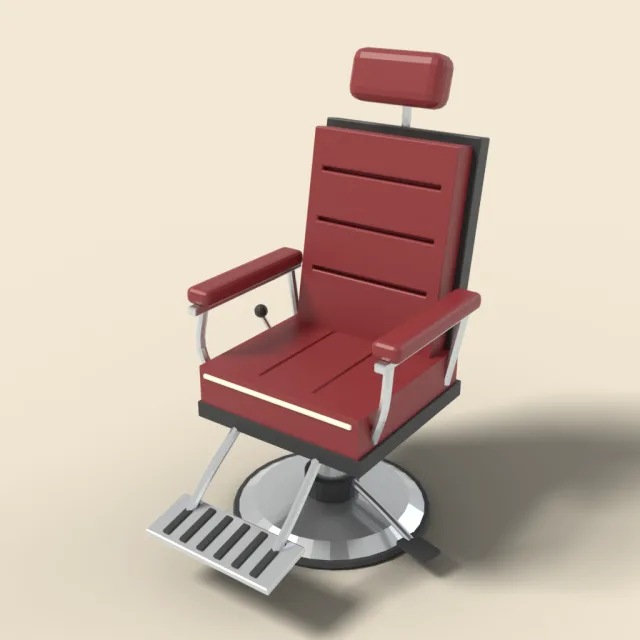 Barber chair with headrest
