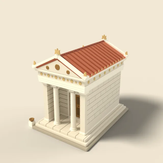 Small Ionic treasury with two columns