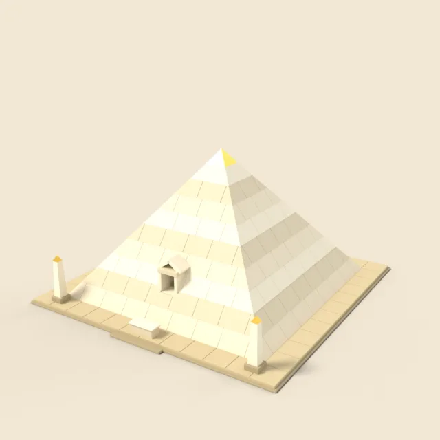 Smooth white limestone pyramid