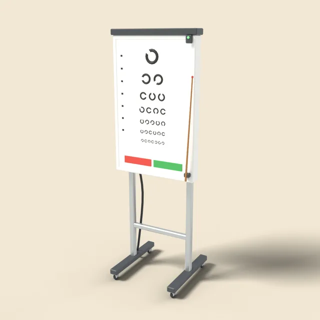 Eye chart on stand