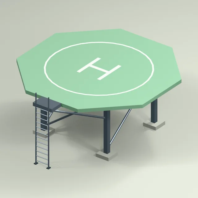 elevated_helicopter_pad_supported_access_assembly