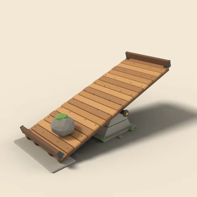 Wooden seesaw platform