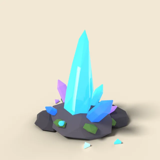 Glowing mana crystal shard