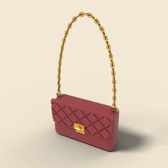 Quilted shoulder bag with chain strap