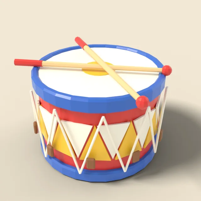 Toy drum with sticks