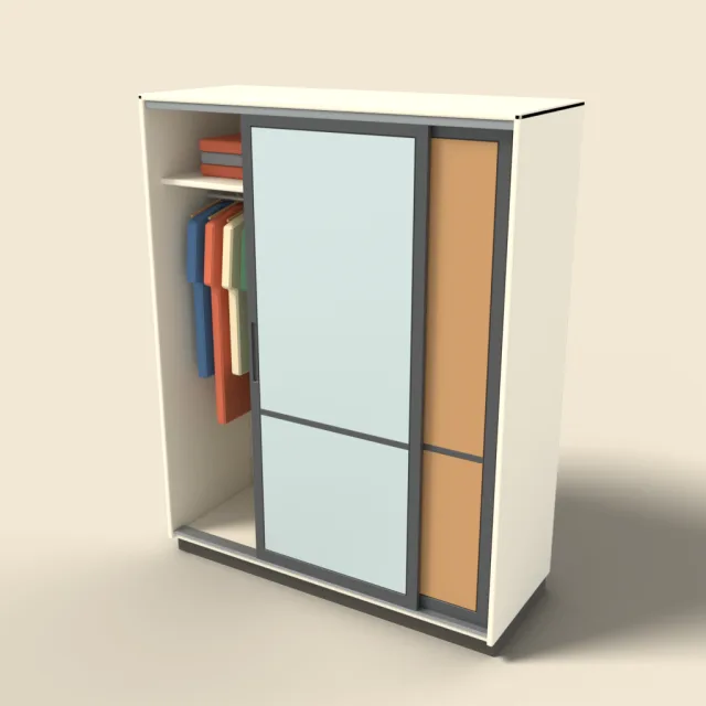 Sliding door closet cabinet