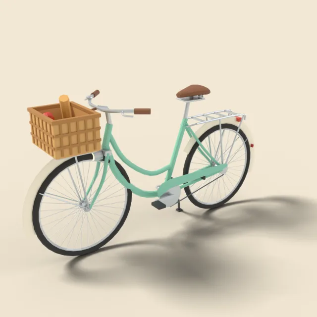 City bike with basket