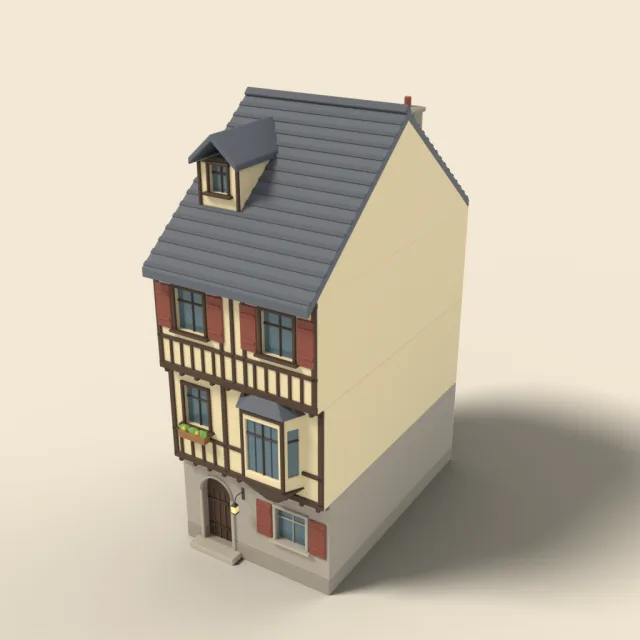 Tall timber townhouse with oriel window