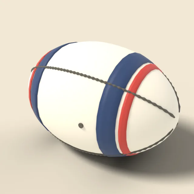 Rugby ball with stitching