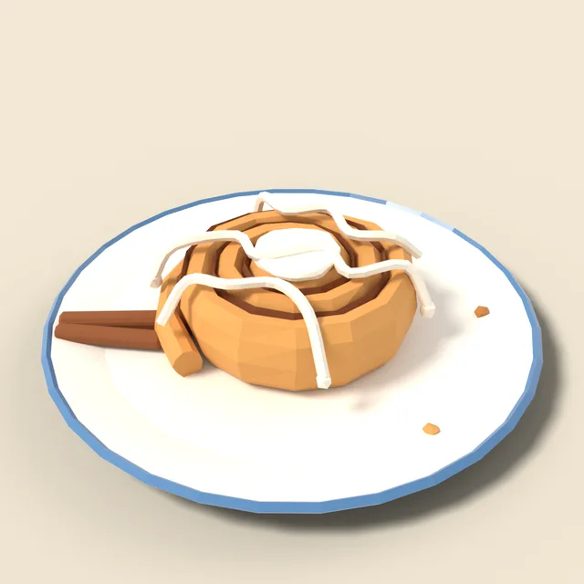 Glazed cinnamon roll