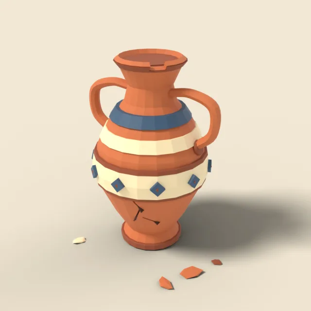 Tall breakable urn with handles