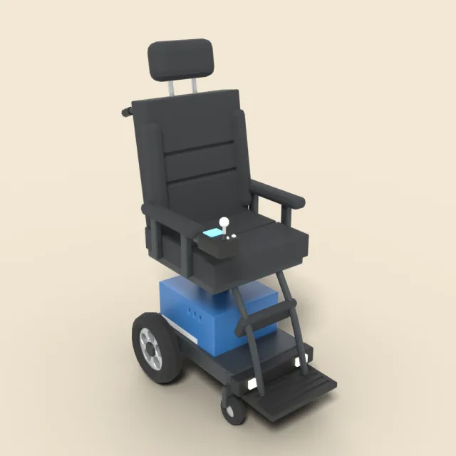 Powered wheelchair with joystick