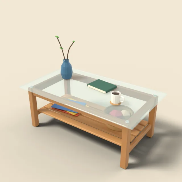 Glass-top coffee table