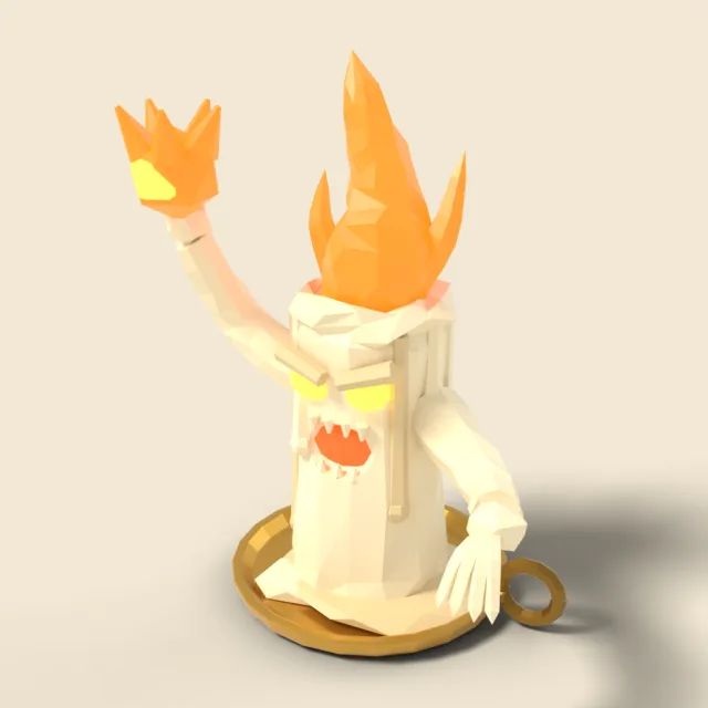 Candle spirit with wax body