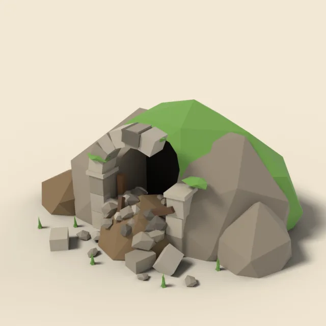 Collapsed tunnel entrance