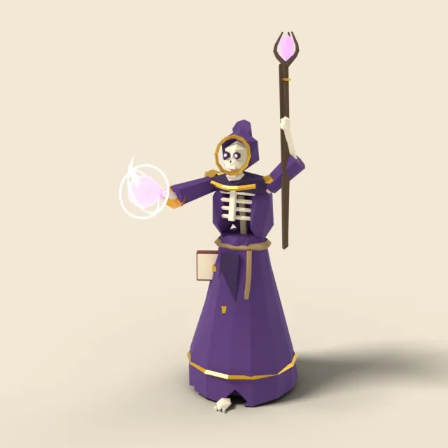Skeleton mage casting spell