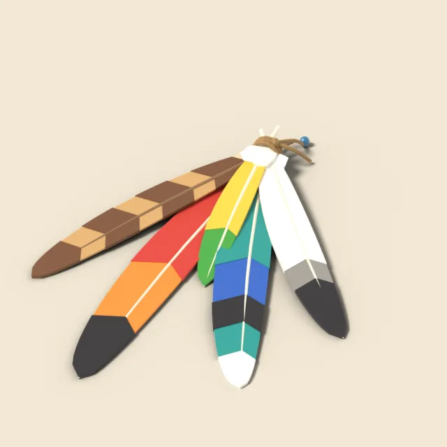 Bundle of bird feathers