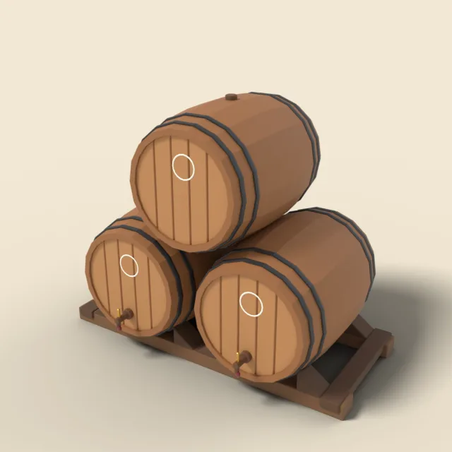 Stack of three wine casks