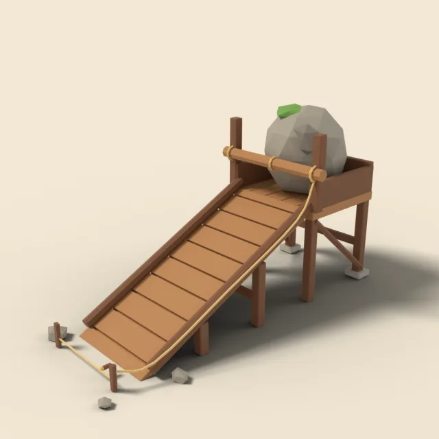Rolling boulder trap