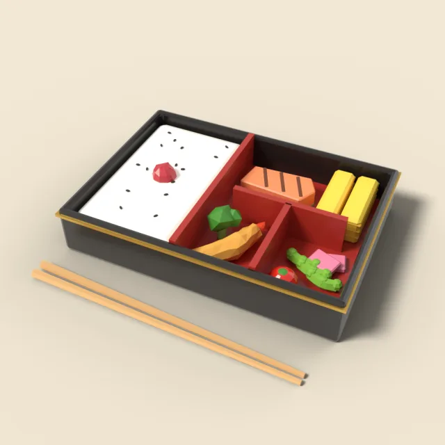 Bento box with compartments