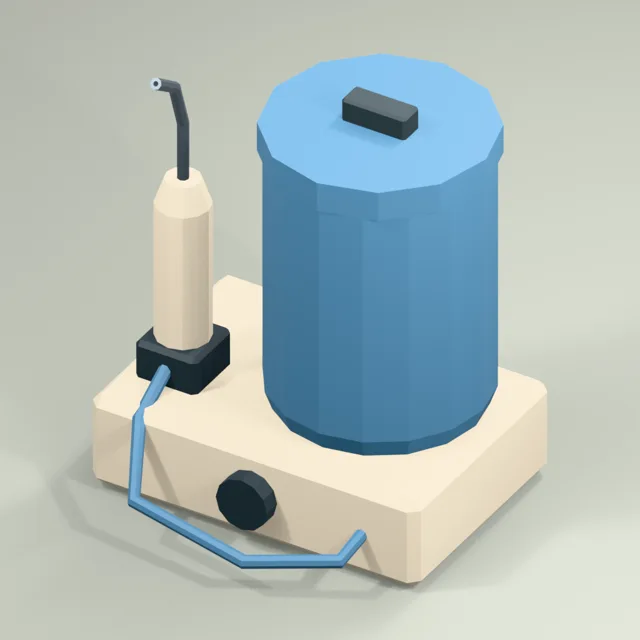 Countertop water flosser with reservoir and docked nozzle