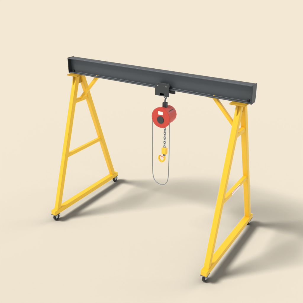 Chain hoist on gantry