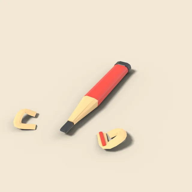Short stubby carpenter pencil
