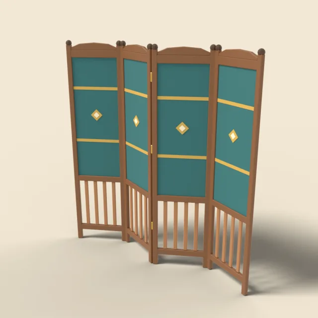 Folding room divider screen