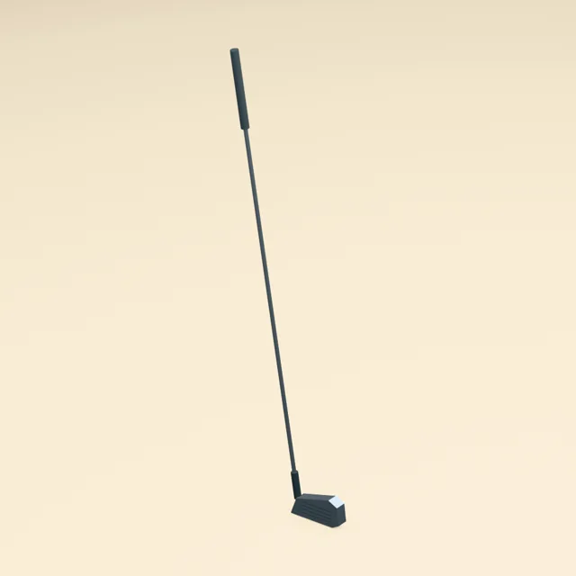 Cavity-free golf iron with angled hosel