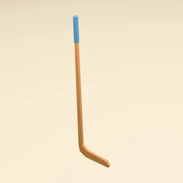 Curved-blade ice hockey stick