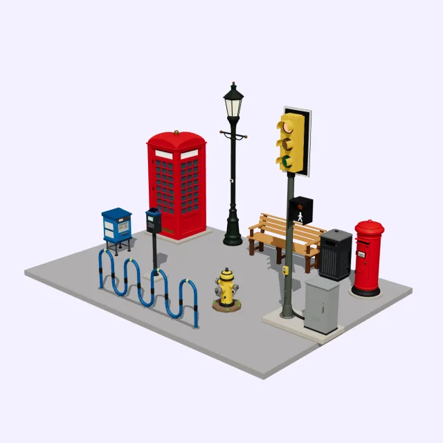 Town street corner set