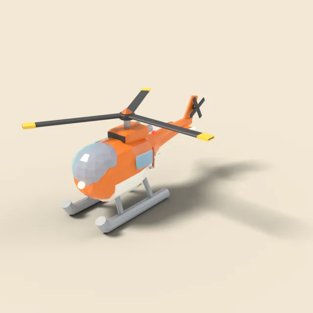 Toy helicopter in orange