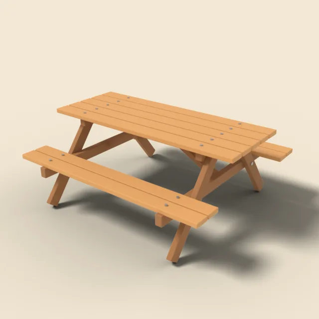 Picnic table with attached seats