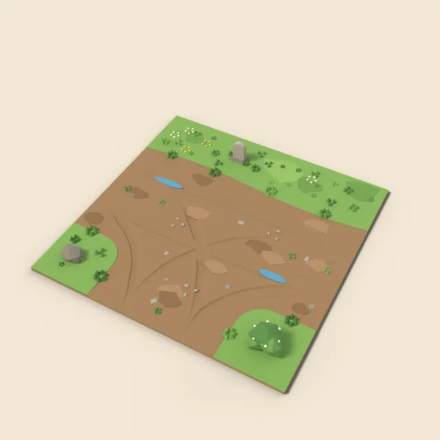 Dirt road T-junction tile