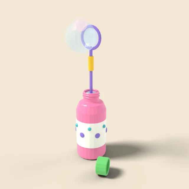 Bubble wand with bottle