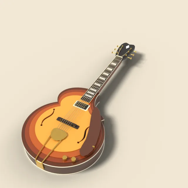 Hollow-body jazz guitar with f-holes